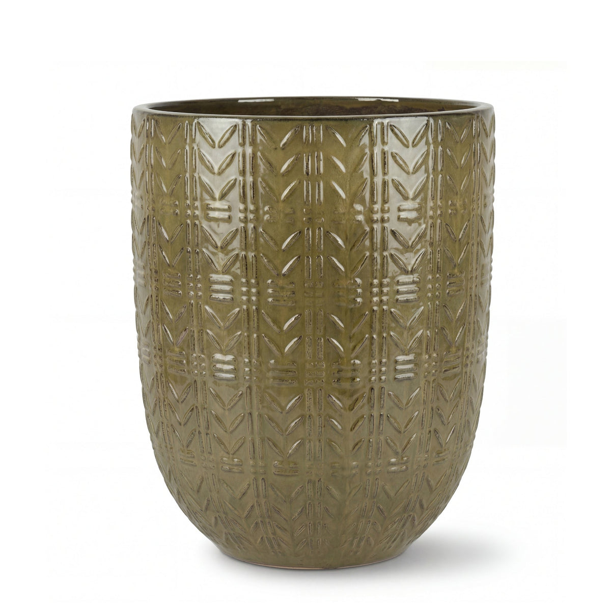 Mercure planter 39x51 cm sunset glazed ceramic, front view on a white background