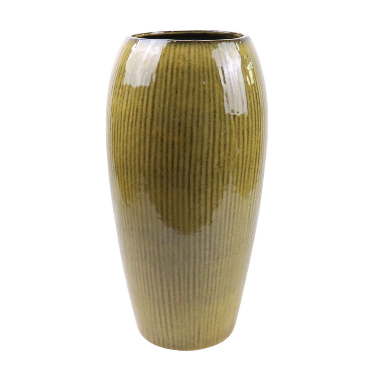 Decoratieve plantenbak Milano 31 × 61 cm Heliodoor van geglazuurd keramiek, vooraanzicht tegen witte achtergrond