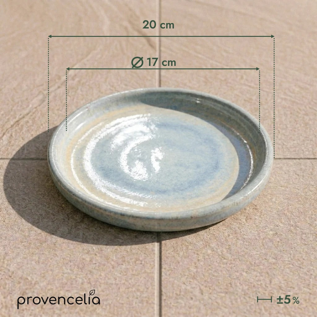 Pearl saucer 17 cm, top view with dimensions