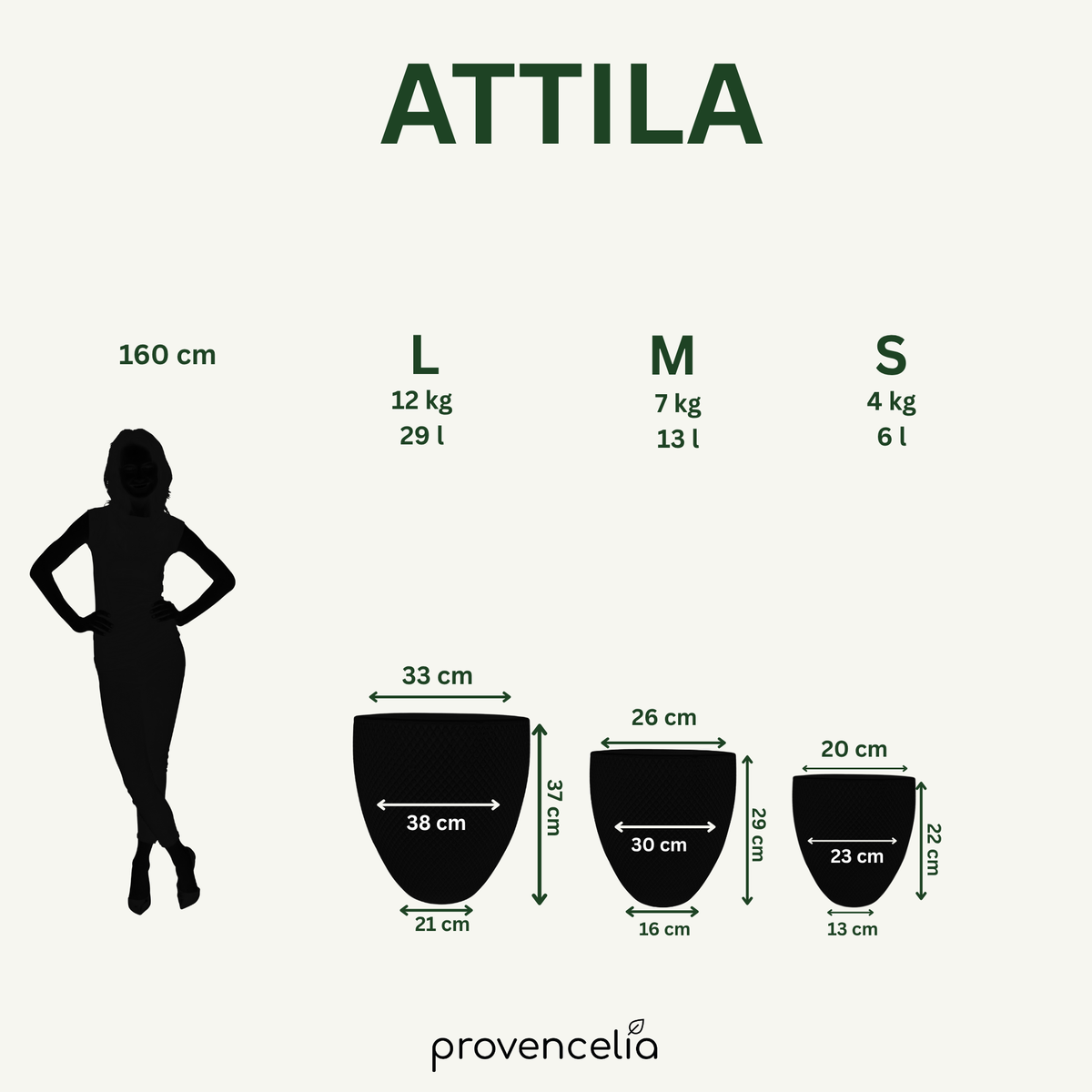 Pot ATTILA 30x29cm bronze sablé