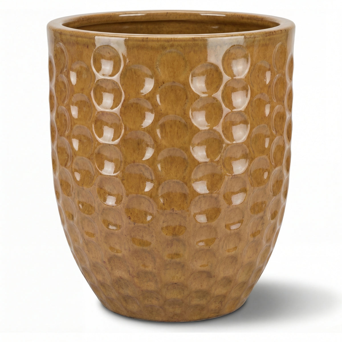 Macetero Merovee 55 × 65 cm miel ámbar de cerámica esmaltada