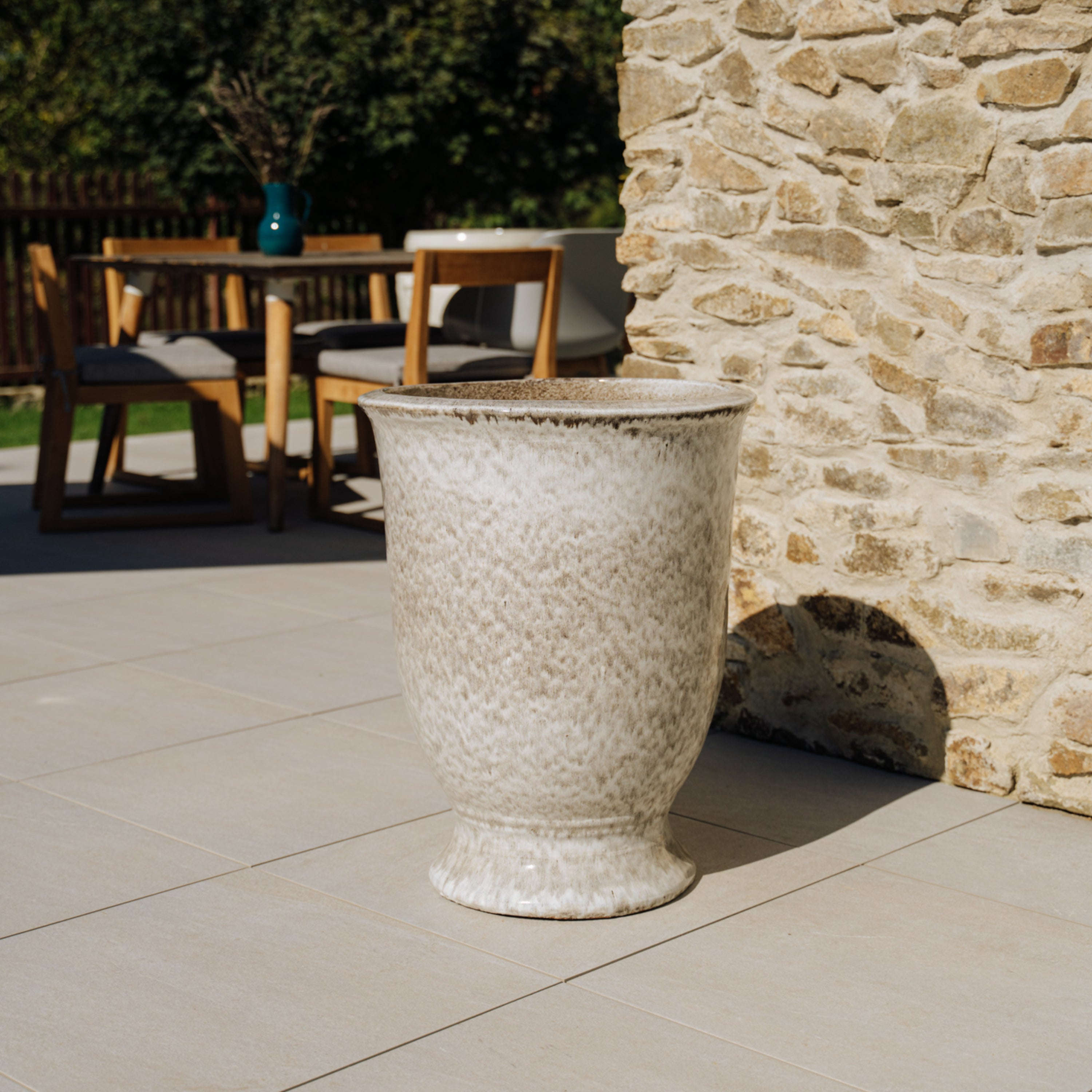 Pot ARTHUR 42x52cm blanc tigré Provencelia