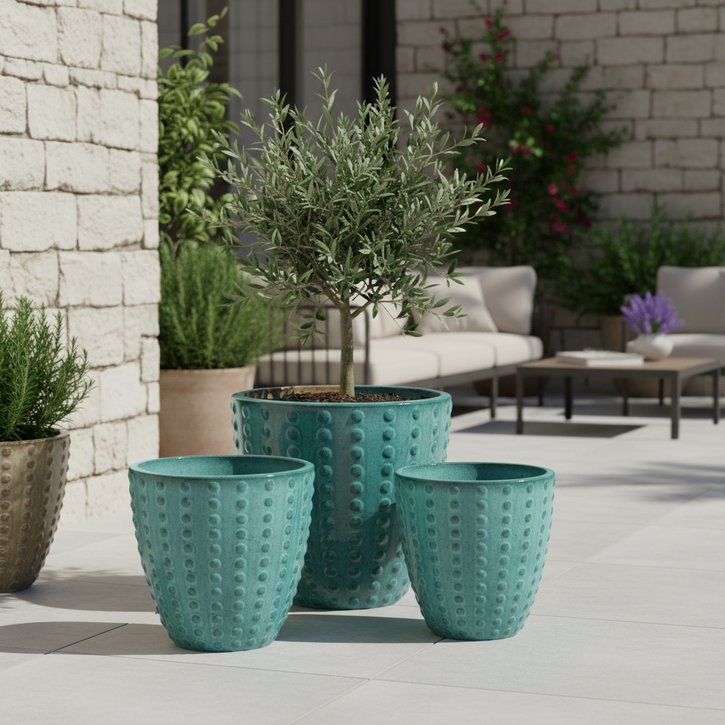 Pot ATTILA 38x37cm turquoise Provencelia