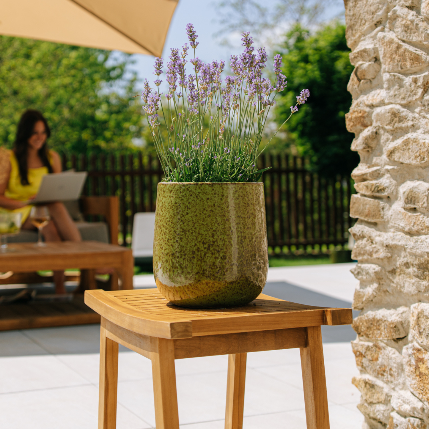 Pot DIANE 23x23cm vert lac Provencelia