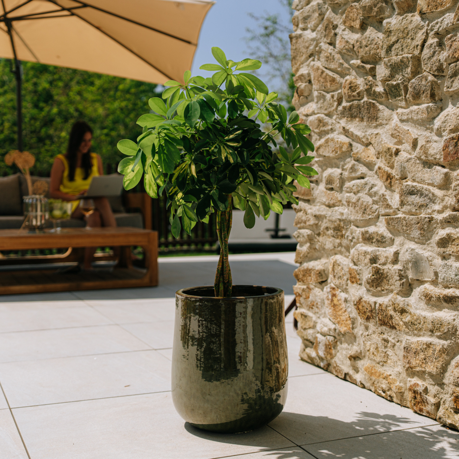 Pot DIANE 30x35cm vert tropical Provencelia