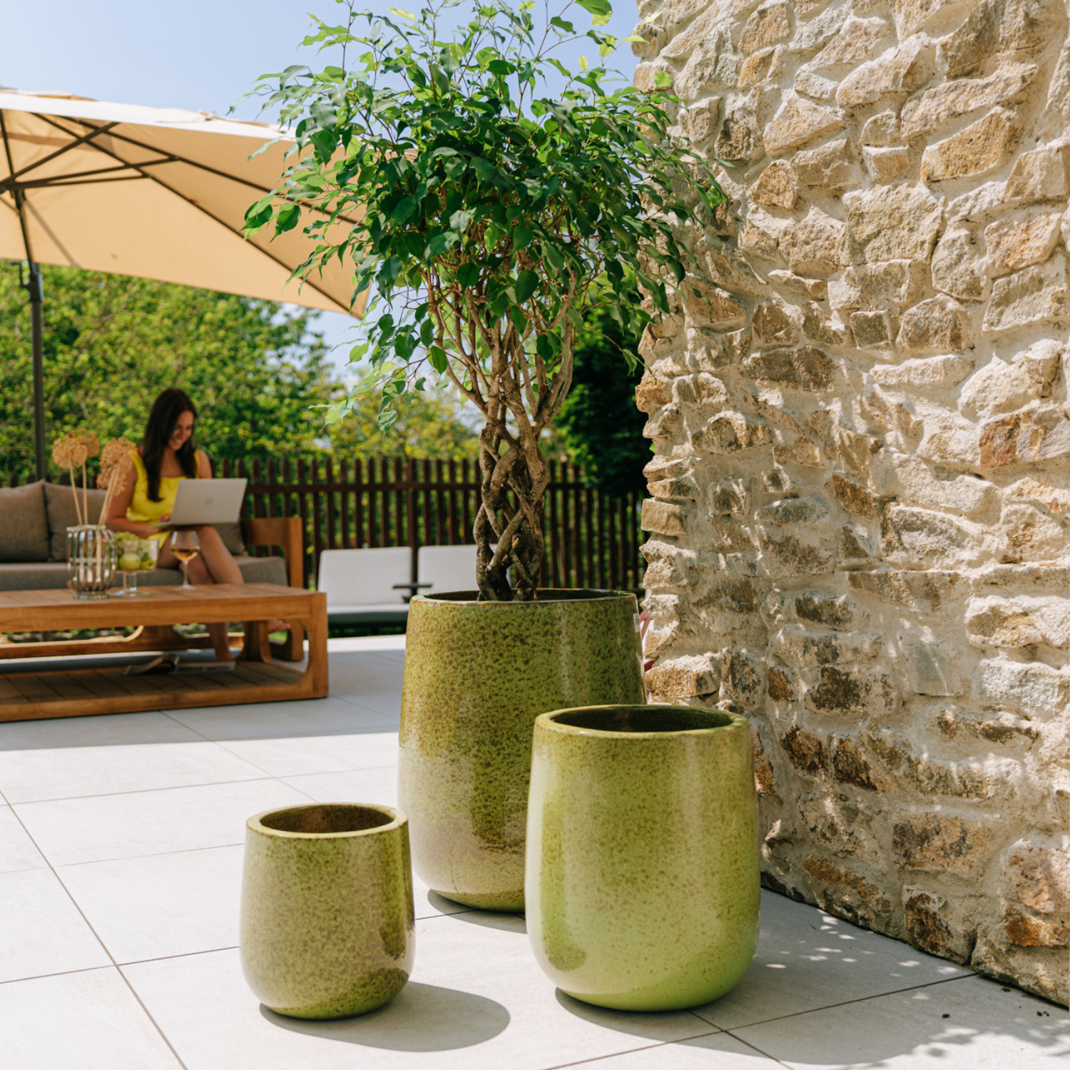 Pot DIANE 42x49cm vert lac Provencelia