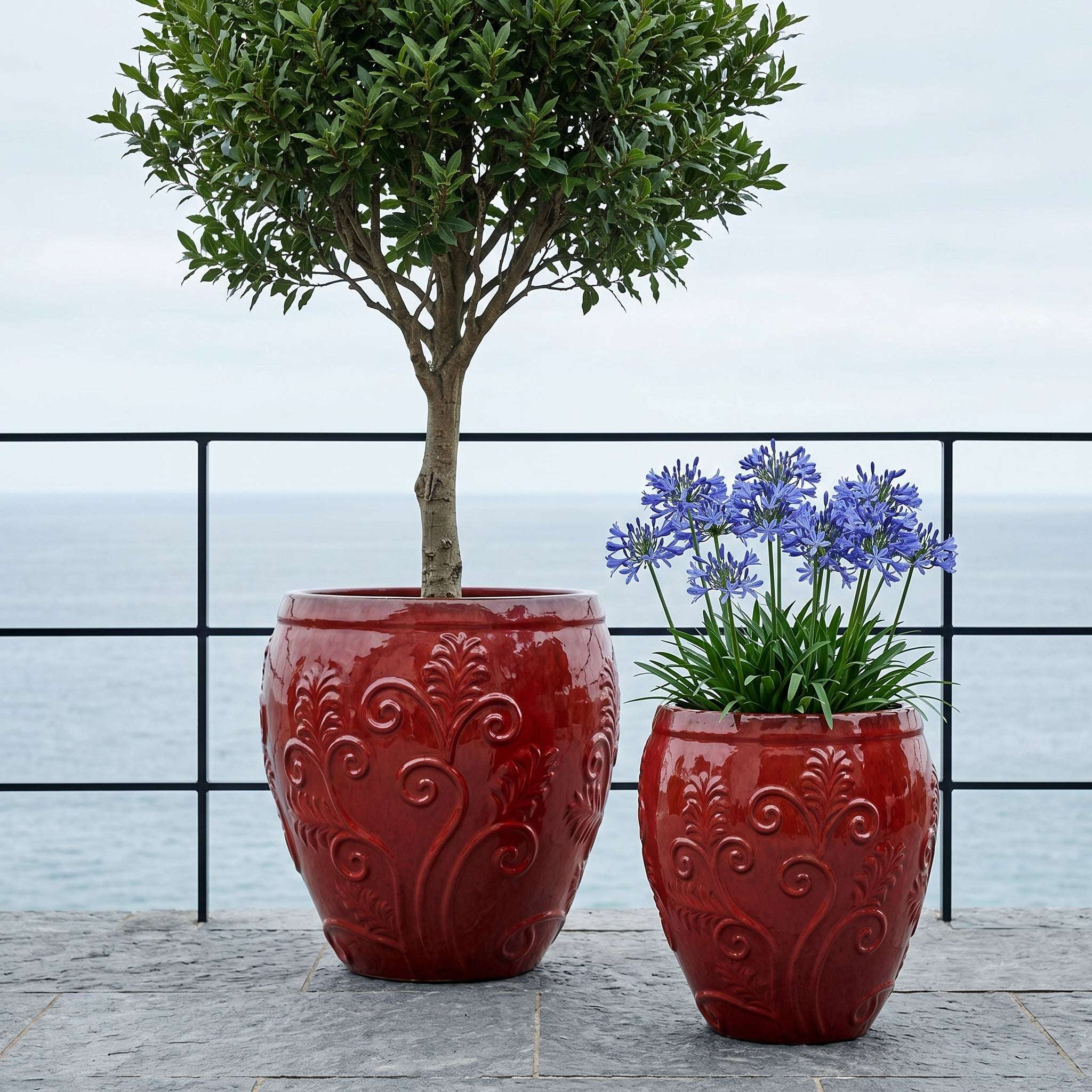 Pot GAIA 52x58cm rouge tropical Provencelia