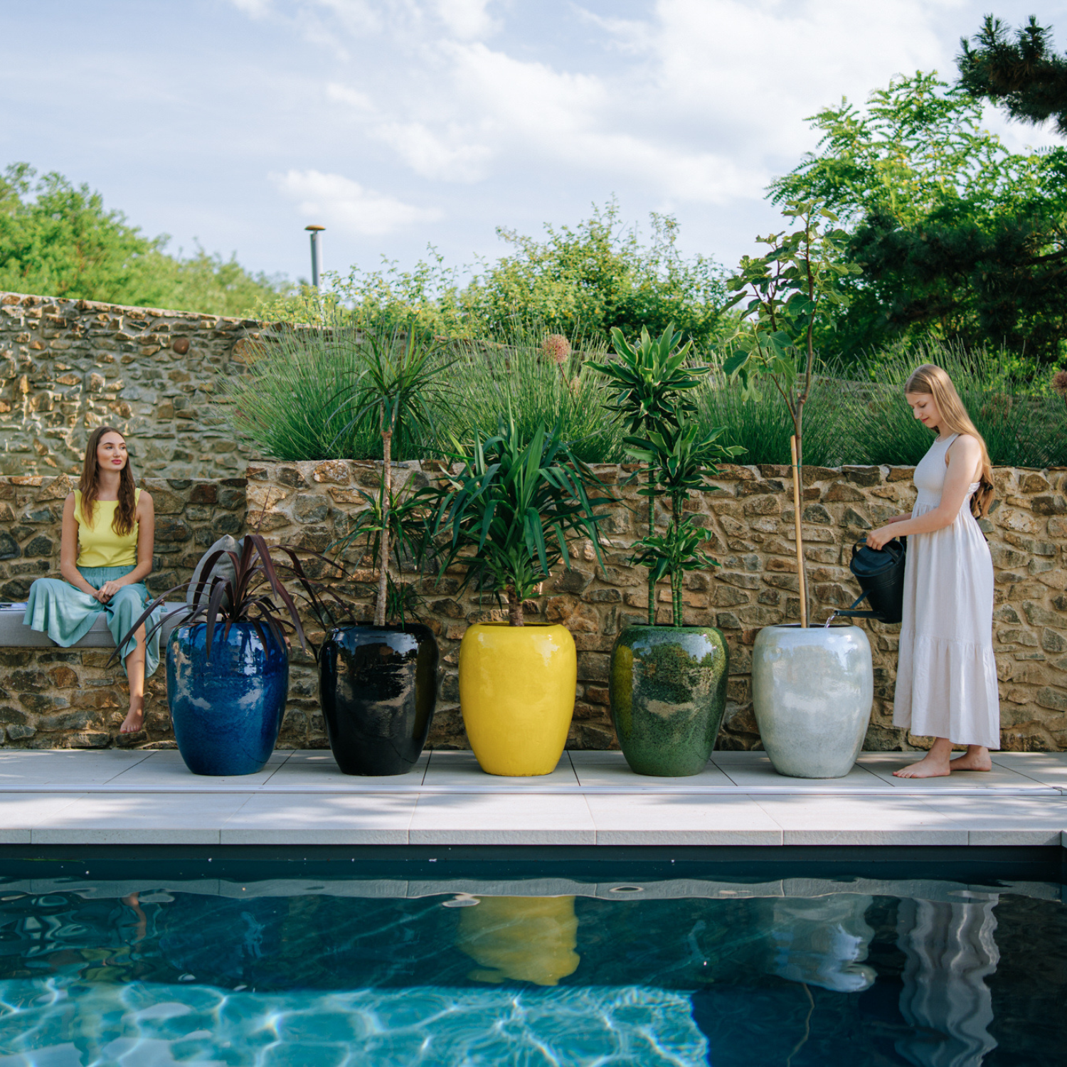 Pot GALILEE 50x60cm vert tropical Provencelia