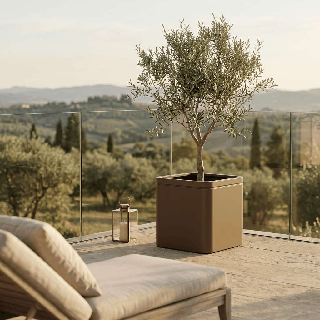 Pot INFINITY SQUARE 60x60cm taupe Provencelia