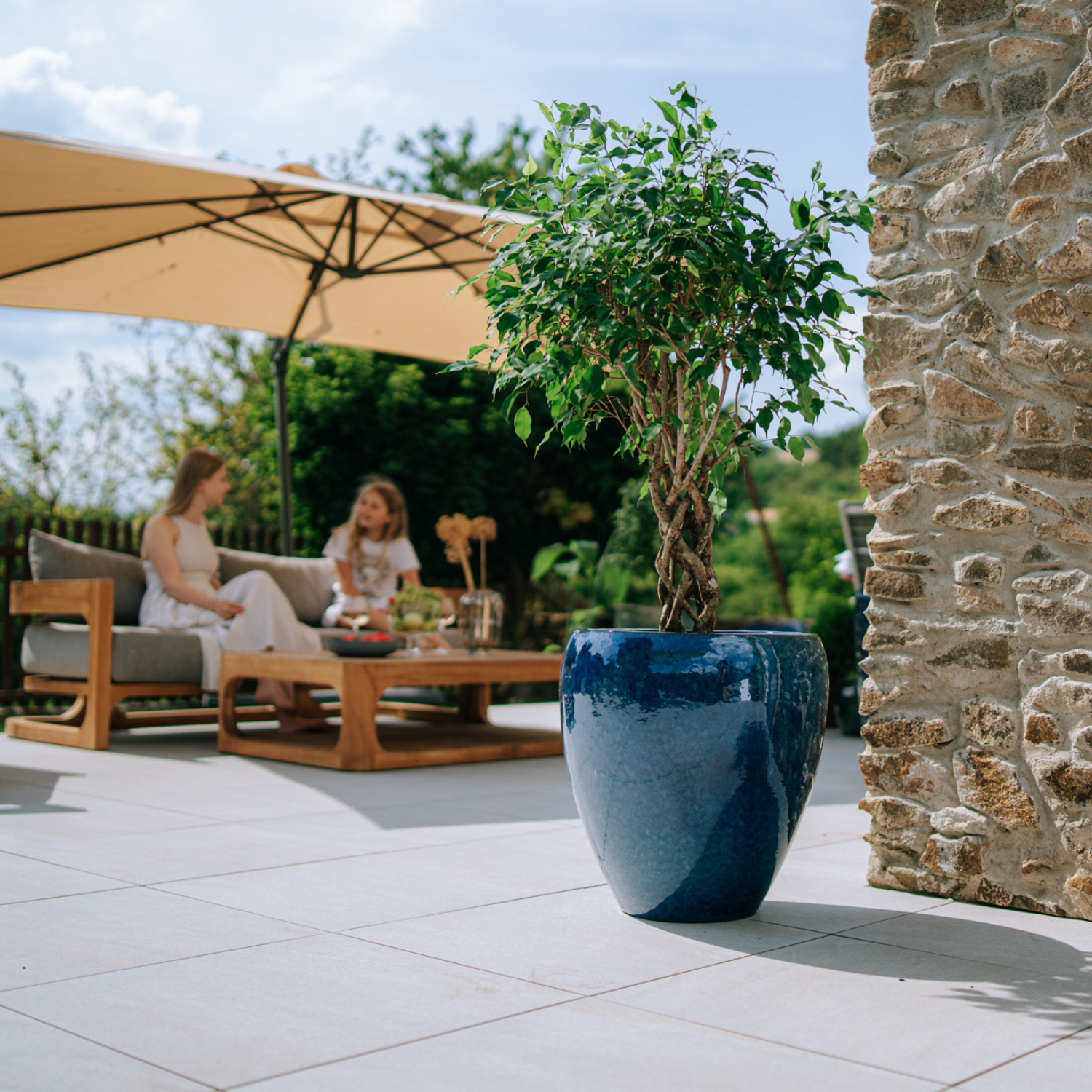 Pot LAFONTAINE 50x51cm bleu outremer Provencelia