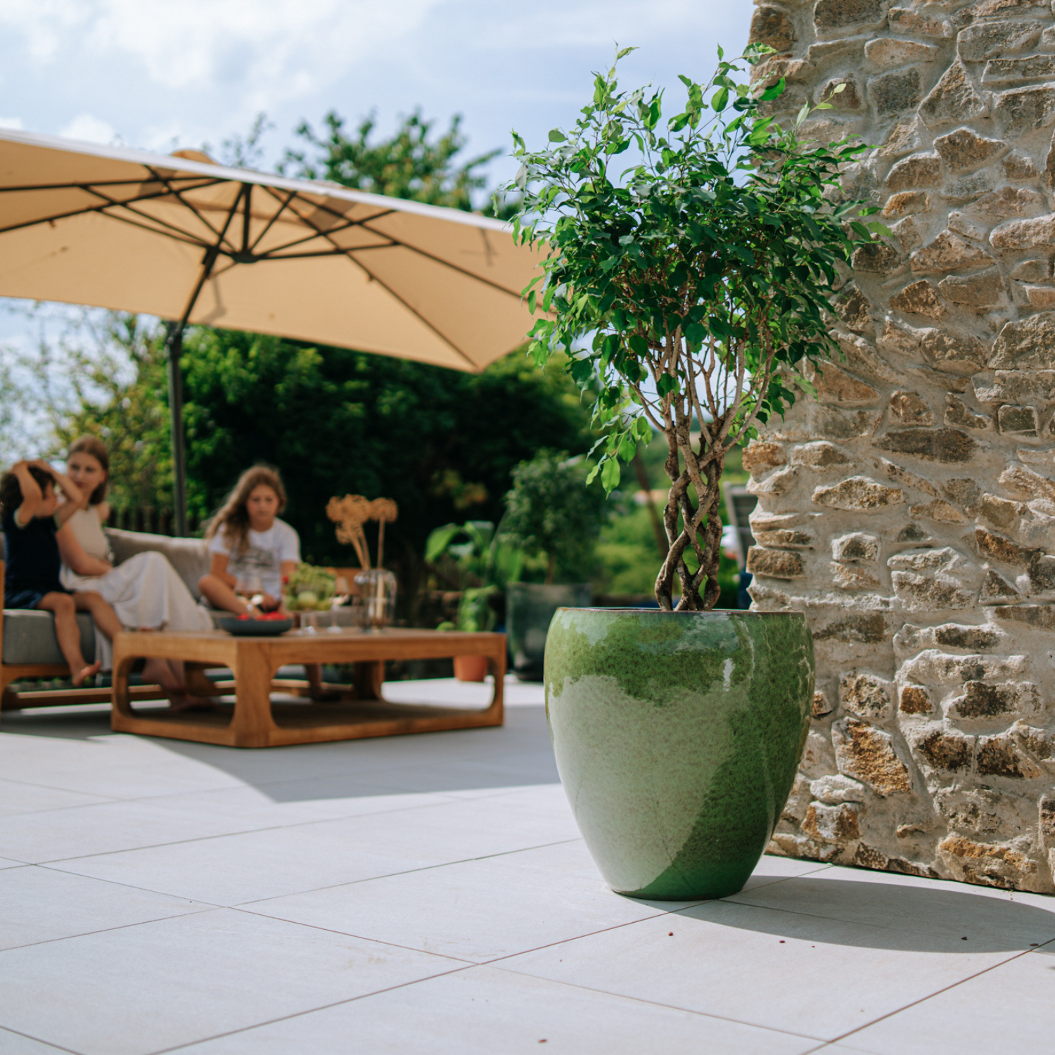 Pot LAFONTAINE 50x51cm vert tropical Provencelia