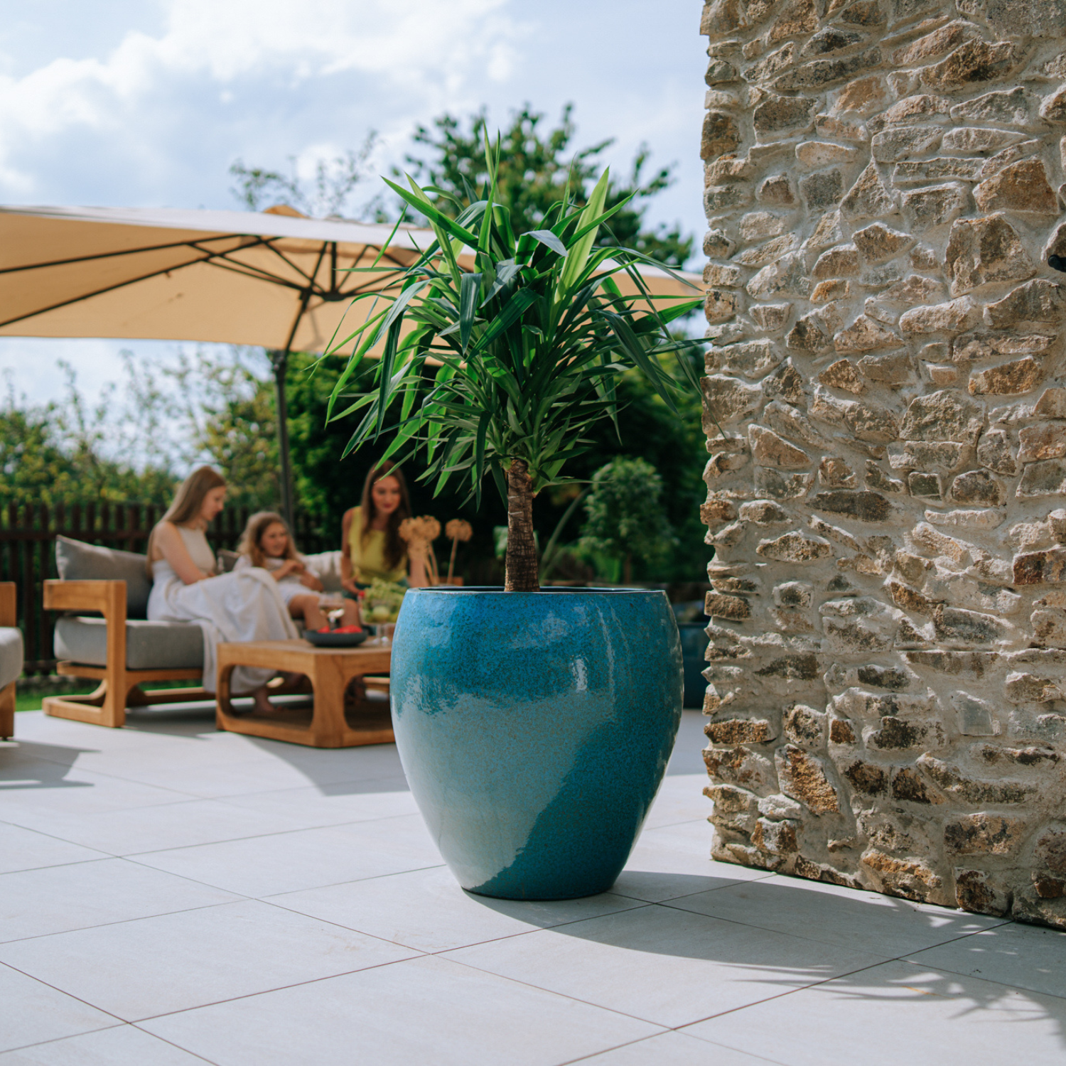 Pot LAFONTAINE 69x65cm bleu acier Provencelia