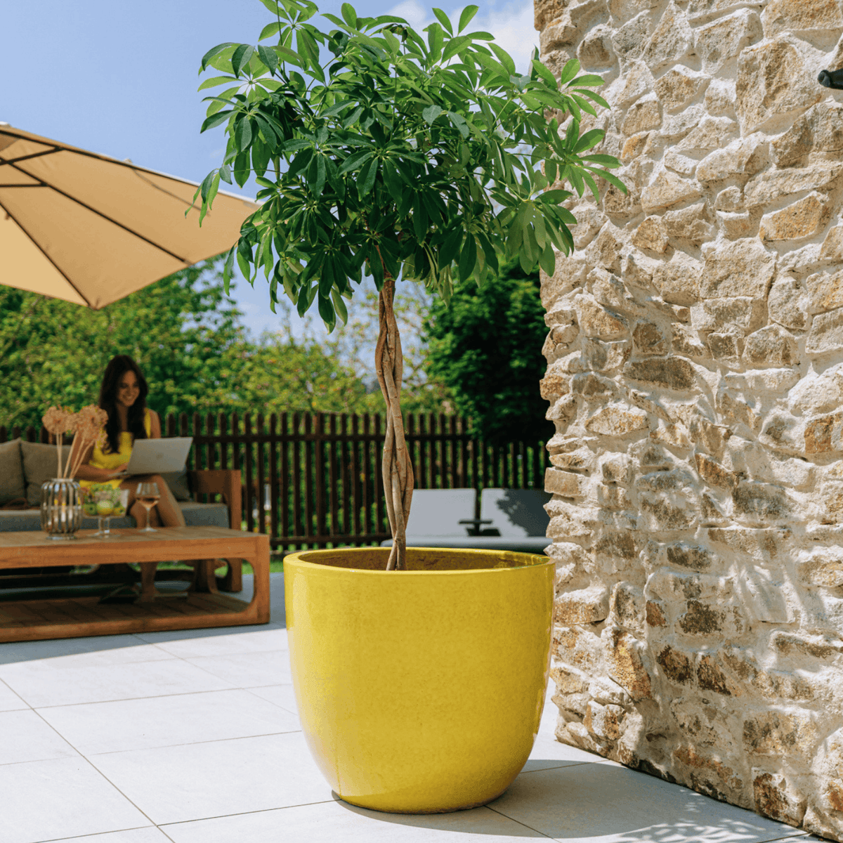 Plantenbak LANCELOT 57x50cm geel Provencelia