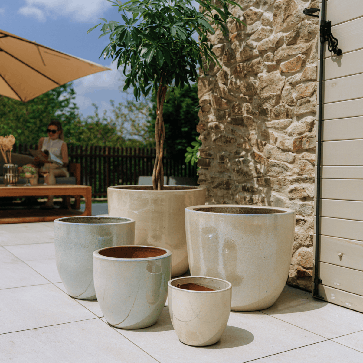 Planter LANCELOT 57x50cm pearl Provencelia