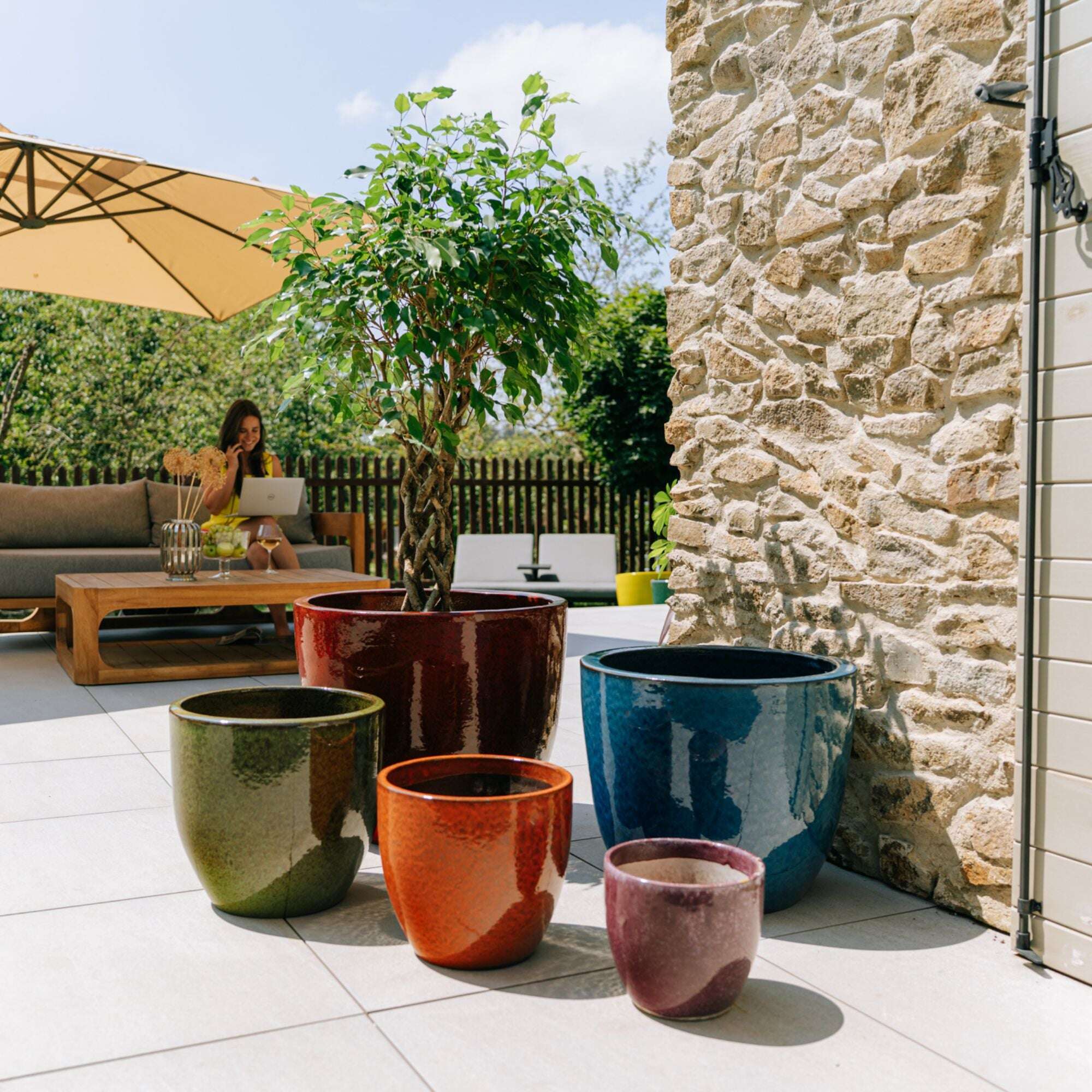 Pot LANCELOT 57x50cm perle Provencelia