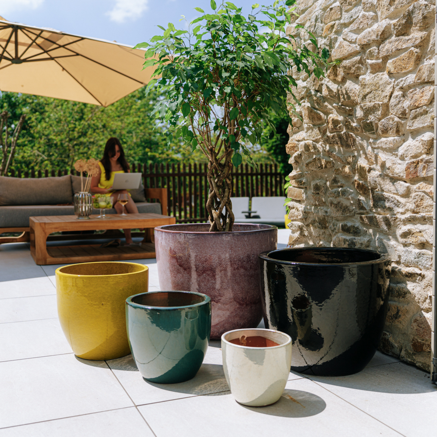 Pot LANCELOT 57x50cm perle Provencelia