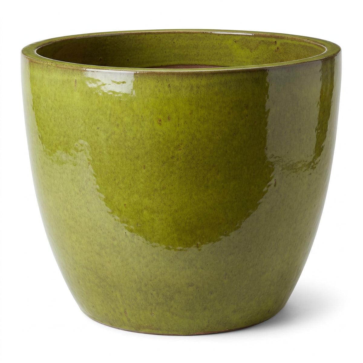 Provencelia LANCELOT – glazed ceramic outdoor planter, Tropical Green, 70 × 60 cm