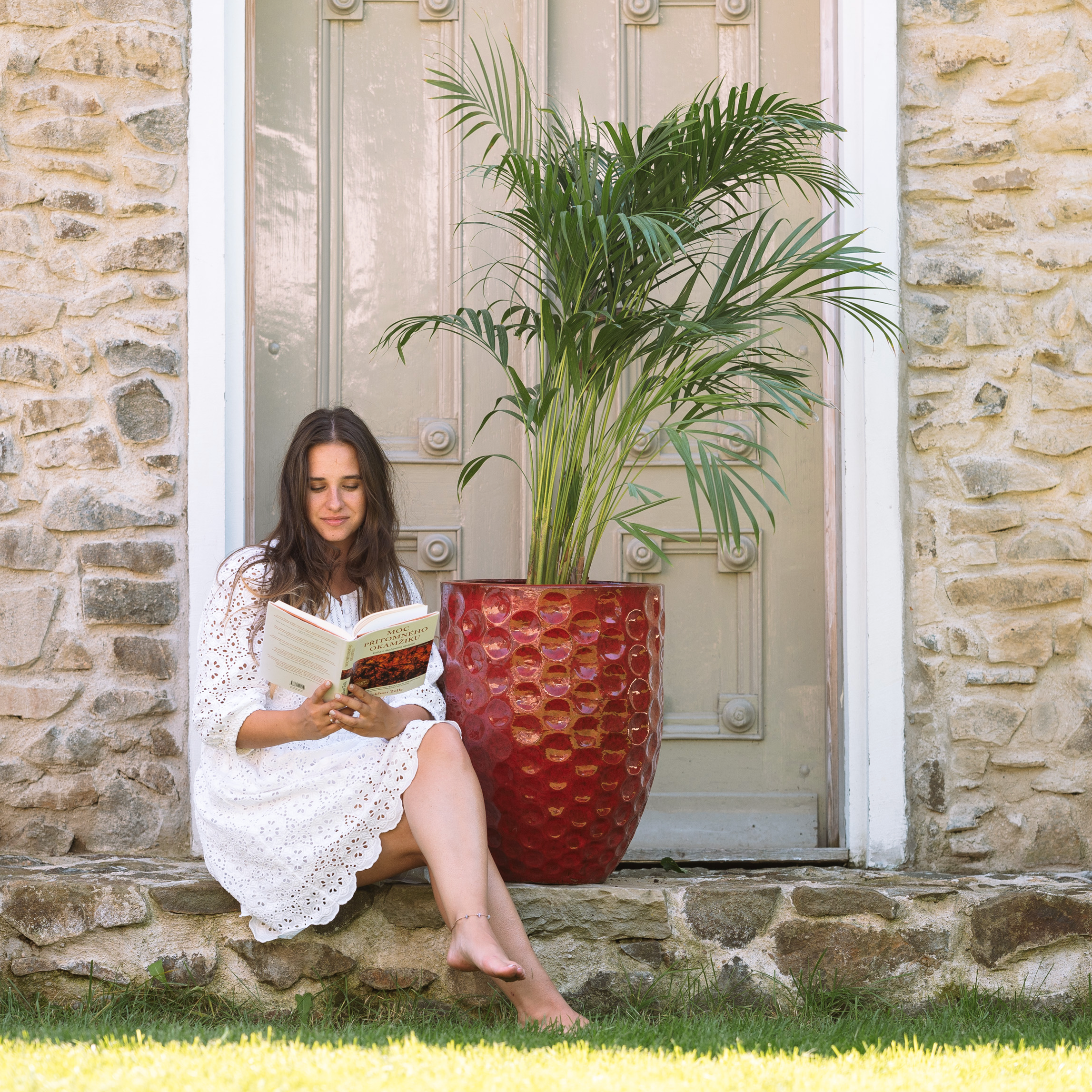 Pot MEROVEE 42x55cm rouge tropical Provencelia