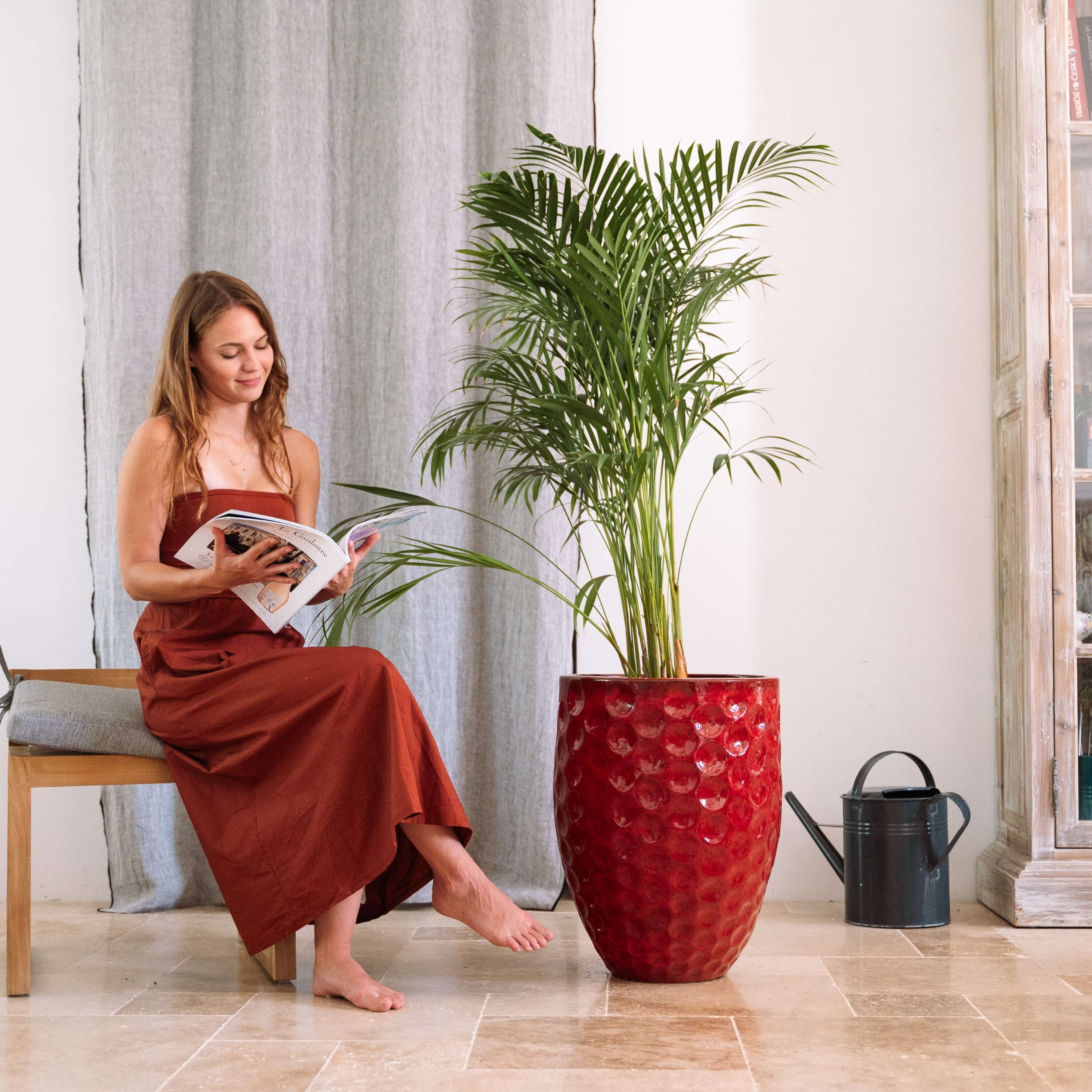 Pot MEROVEE 55x65cm rouge tropical Provencelia