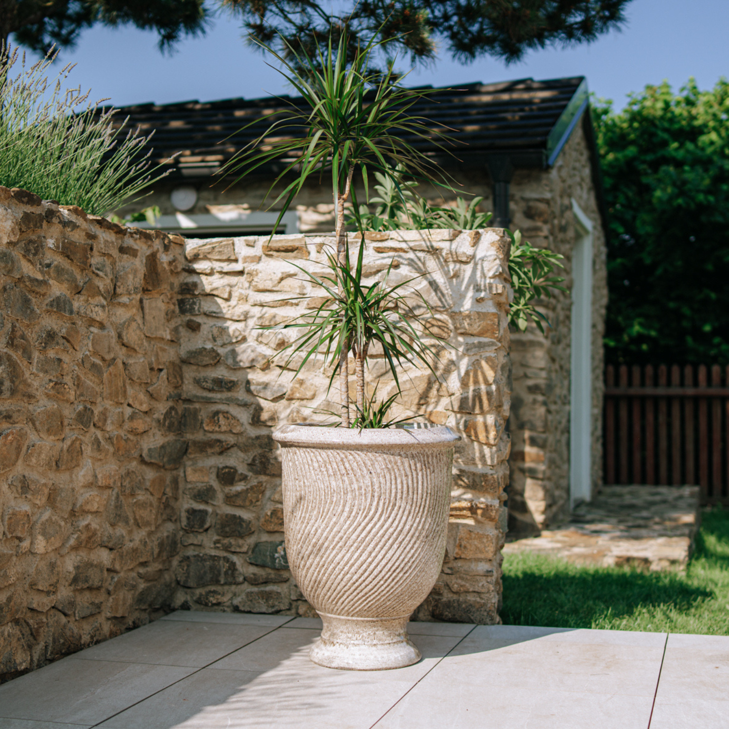 Pot MORGANE 55x69cm blanc tigré Provencelia