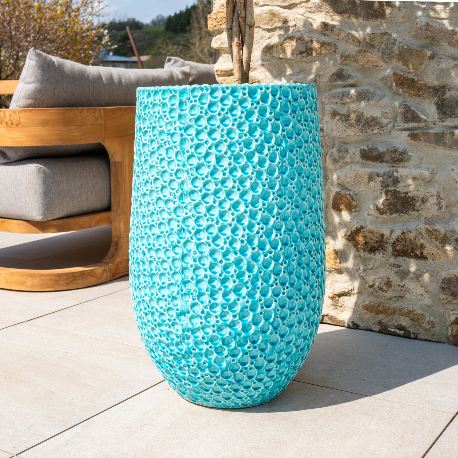 Pot PARIS 39x63cm turquoise Provencelia
