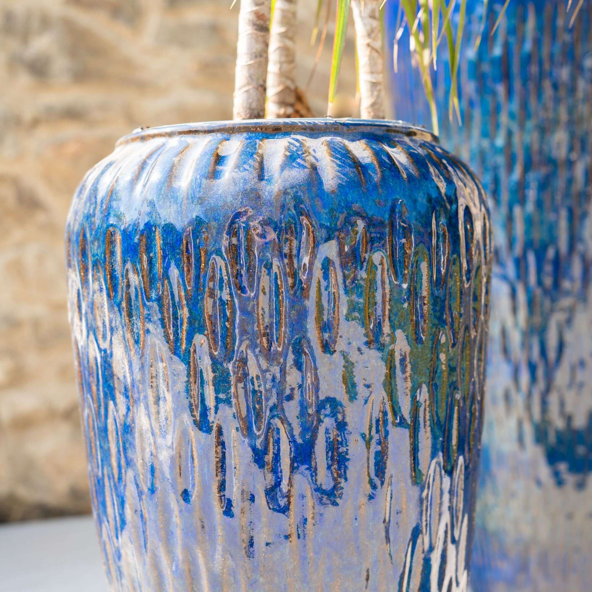 Pot POMPADOUR 36x69cm bleu outremer Provencelia