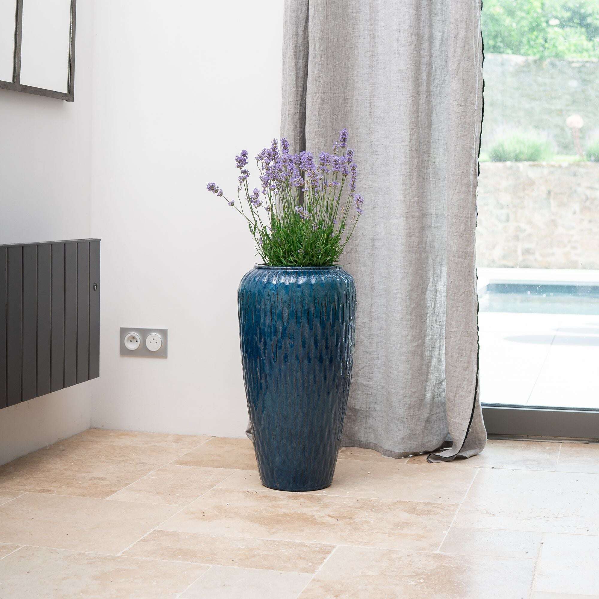 Pot POMPADOUR 36x69cm bleu outremer Provencelia