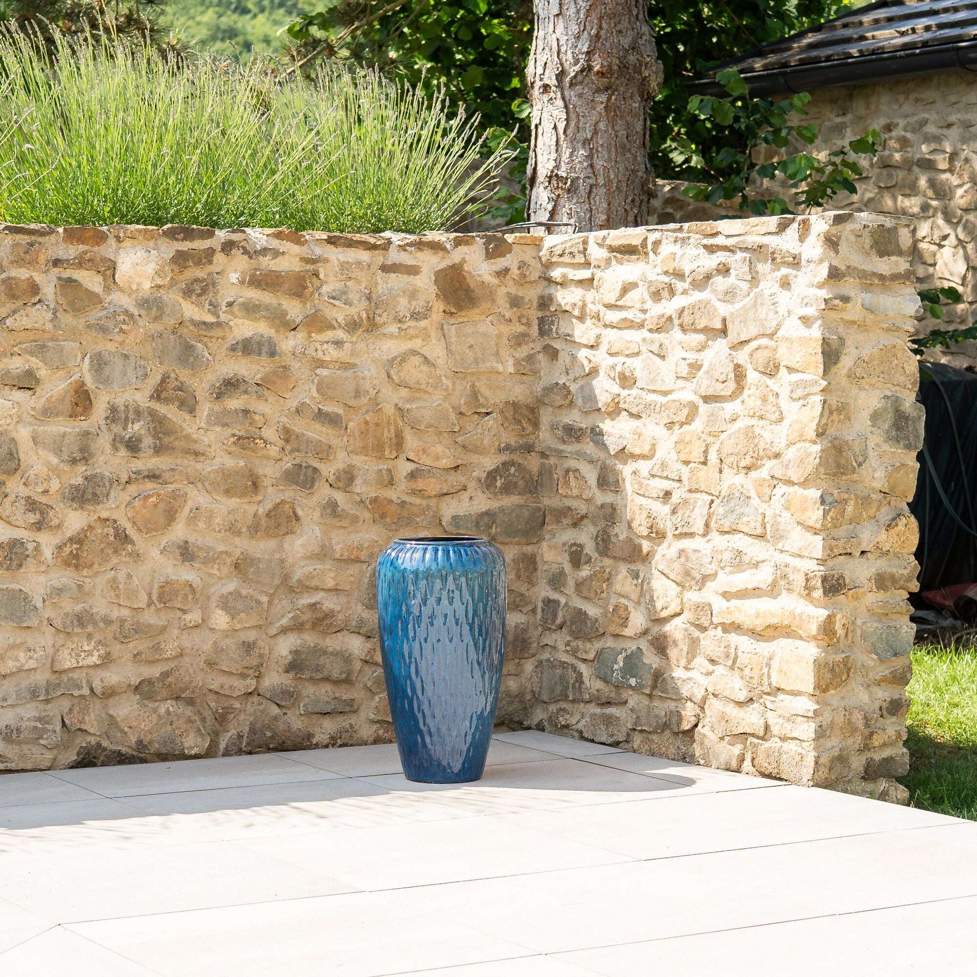 Pot POMPADOUR 36x69cm bleu outremer Provencelia