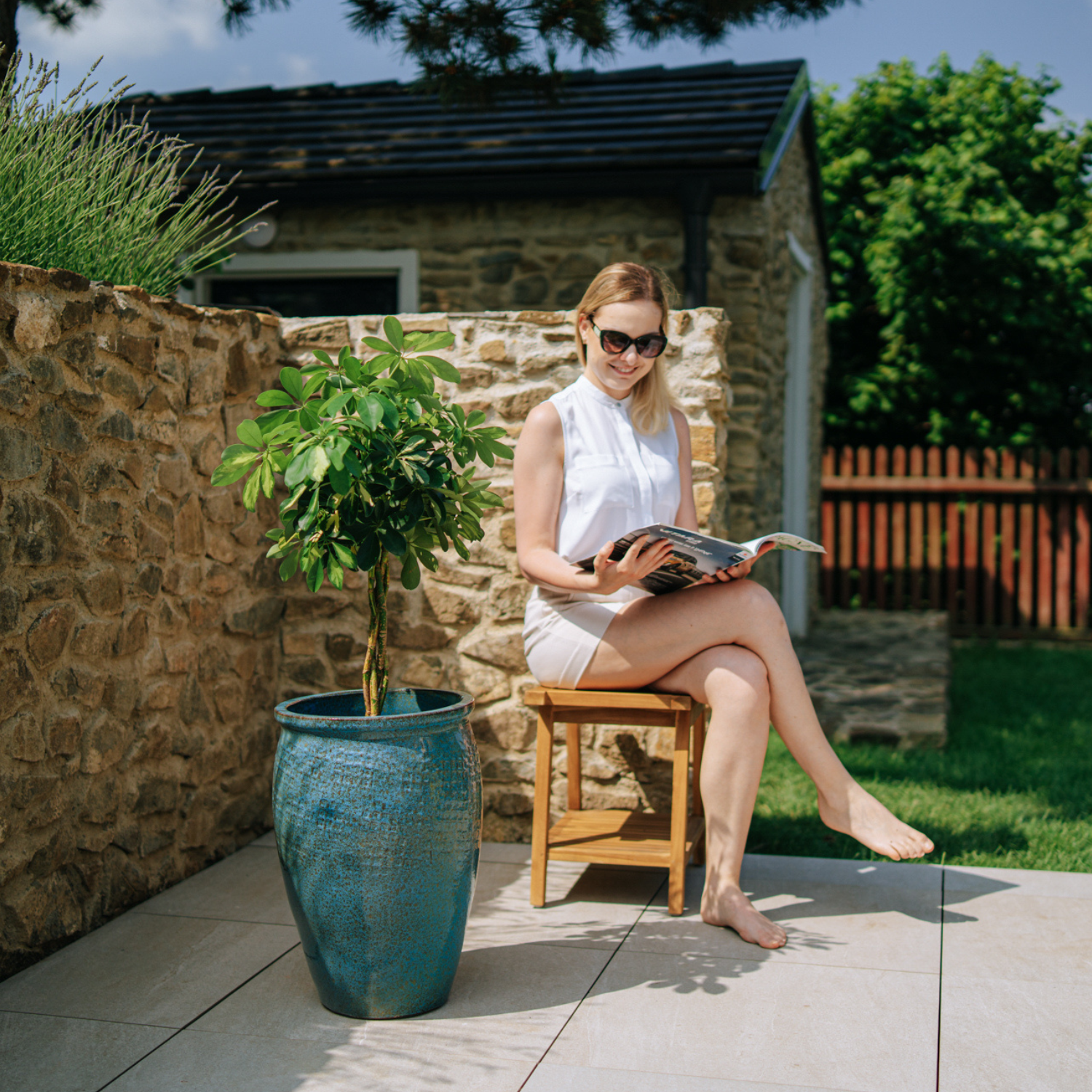 Pot POSEIDON 36x52cm bleu fer Provencelia