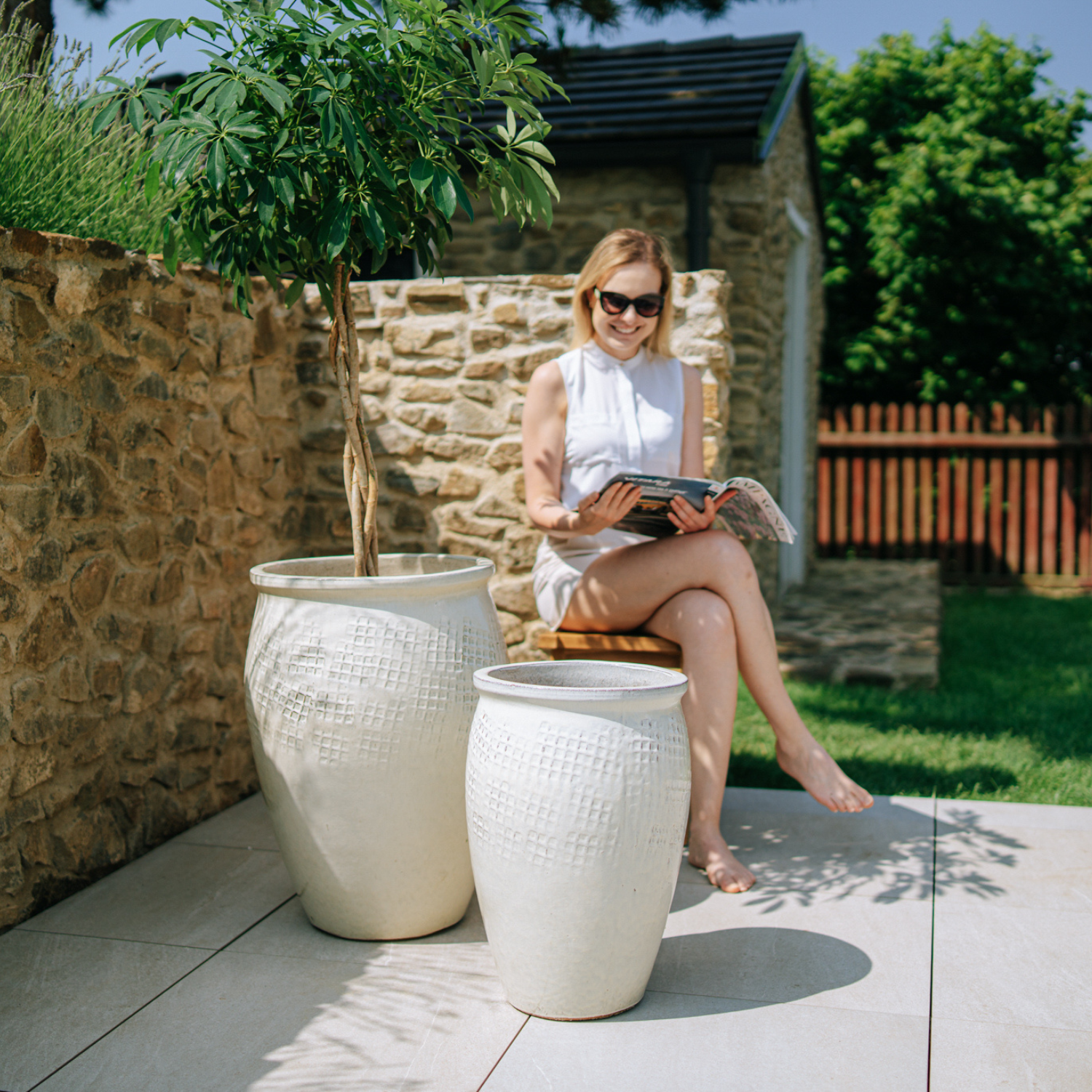 Pot POSEIDON 50x68cm crème Provencelia