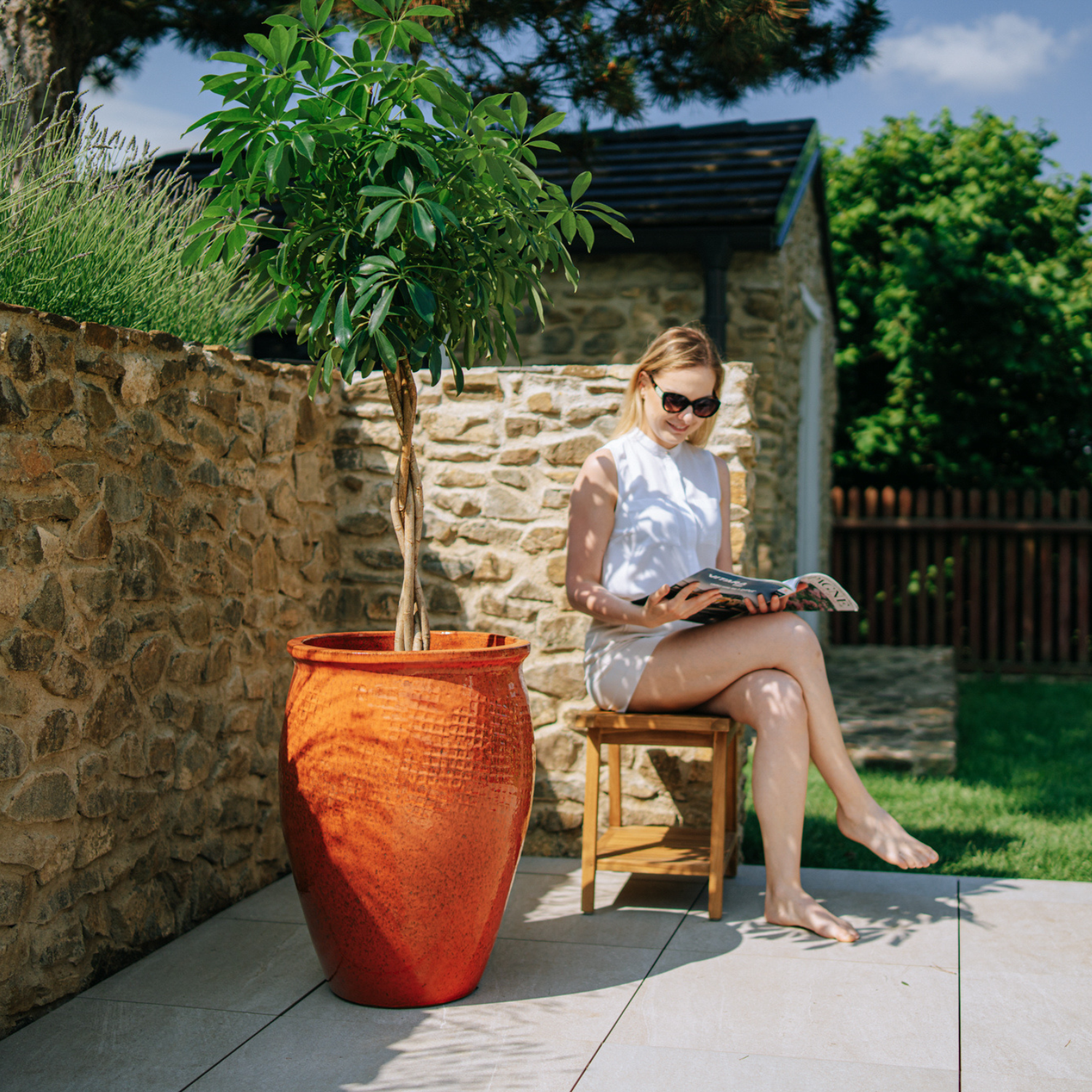 Pot POSEIDON 50x68cm rouille automnale Provencelia