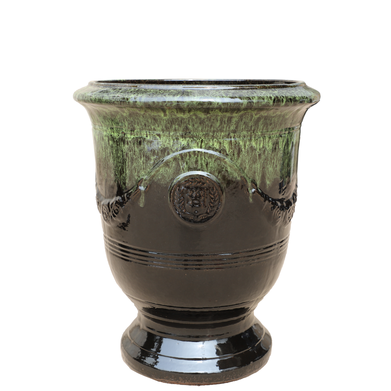 Pot RICHELIEU 35x42cm vert sur noir Provencelia