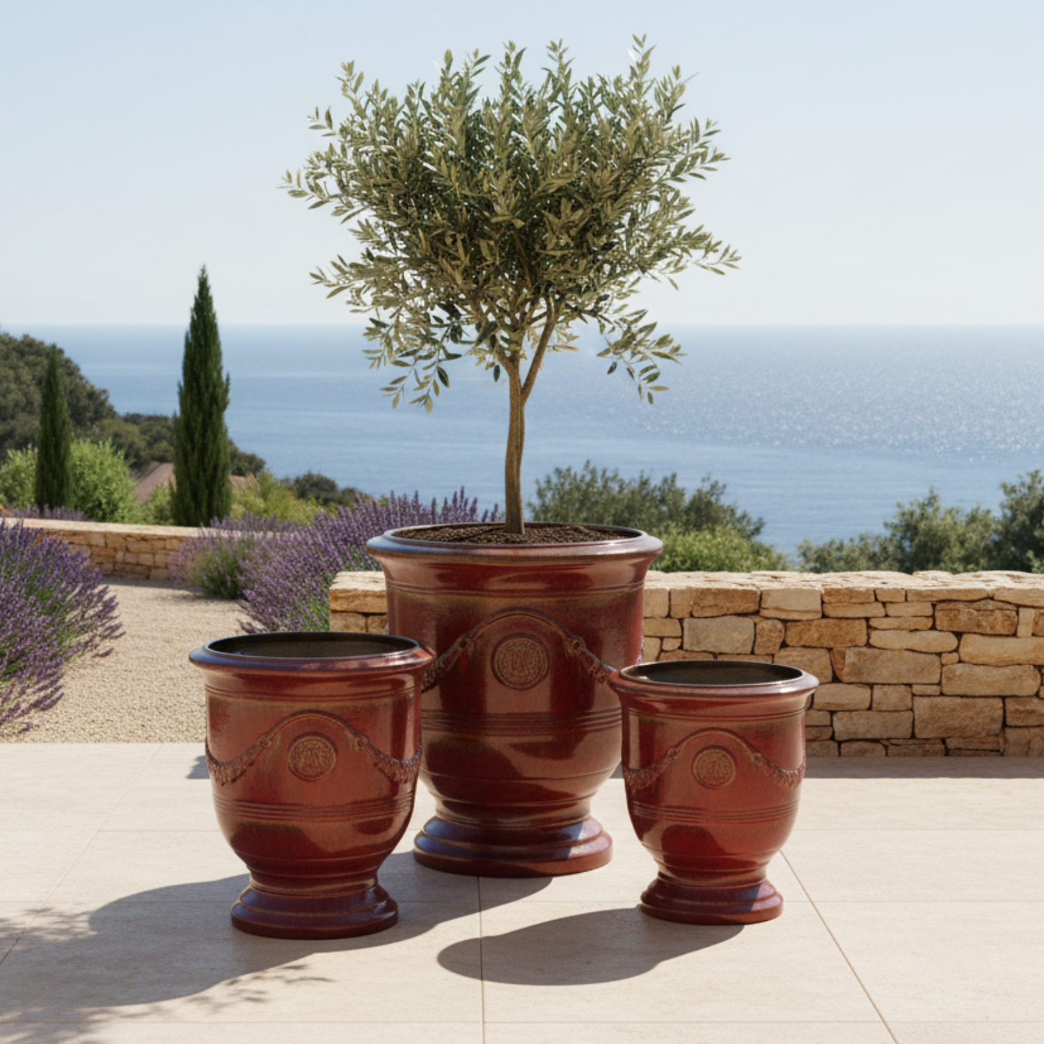 Pot RICHELIEU 58x70cm rouge brique Provencelia