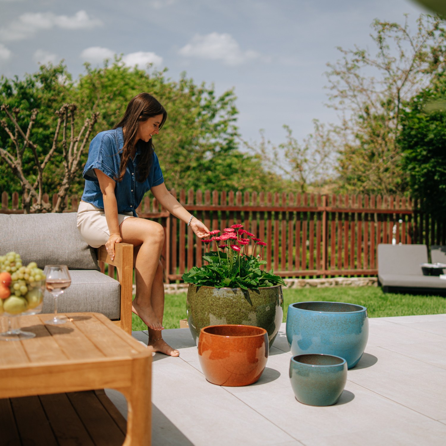 Pot ROMULUS 55x38cm noir & vert Provencelia