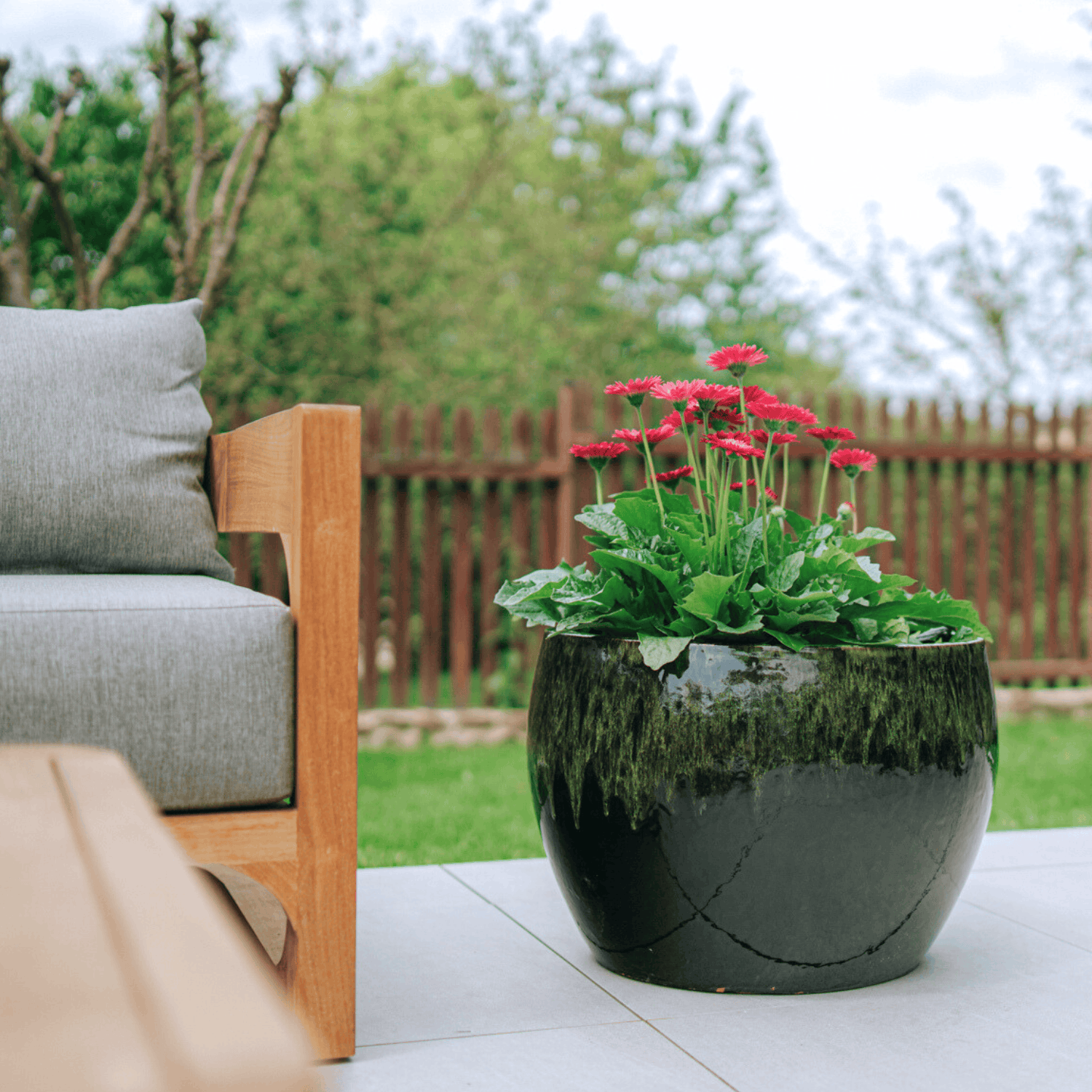Pot ROMULUS 55x38cm noir & vert Provencelia