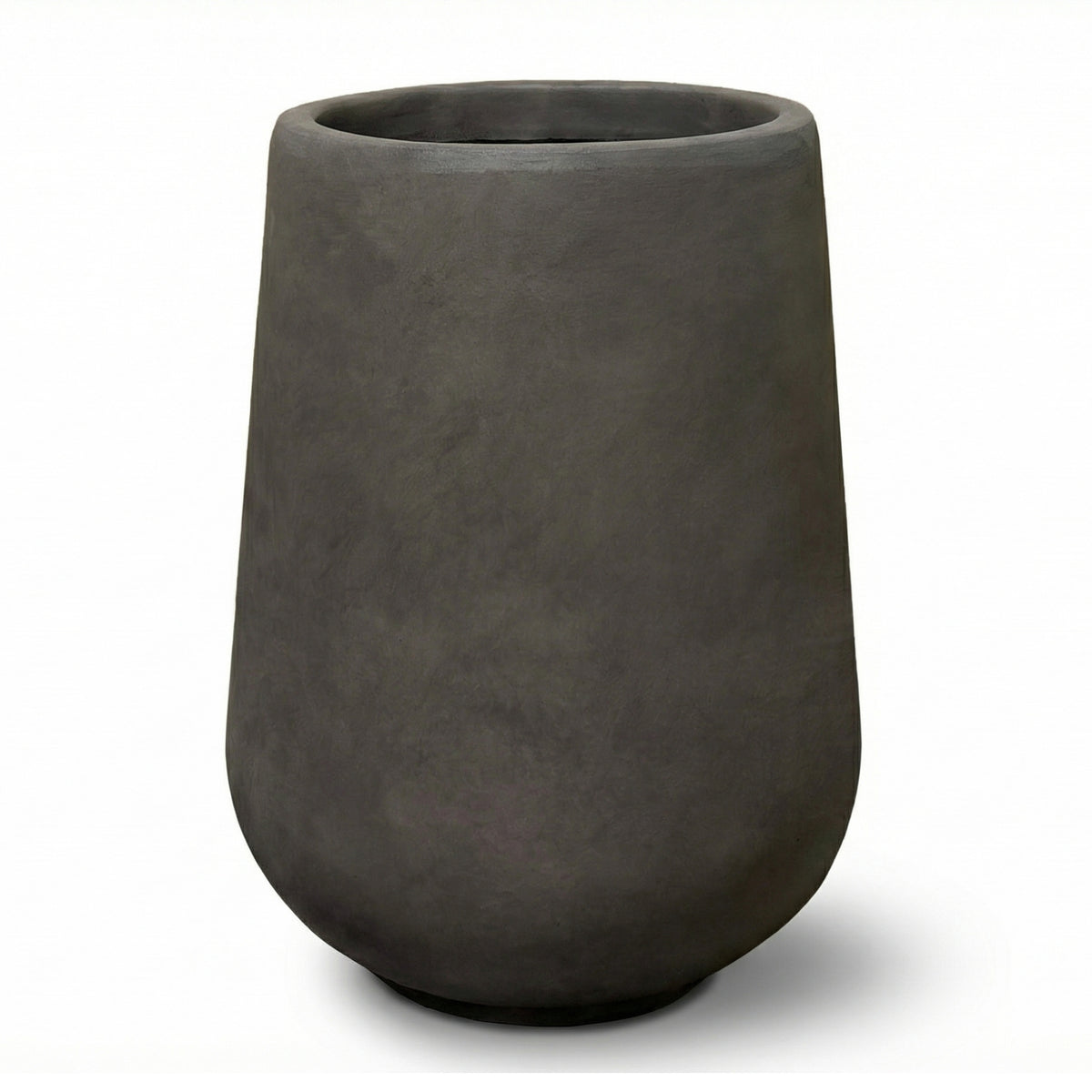 Pre-drilled Monolith 54x70 cm Brown fibre concrete cachepot, large model front view