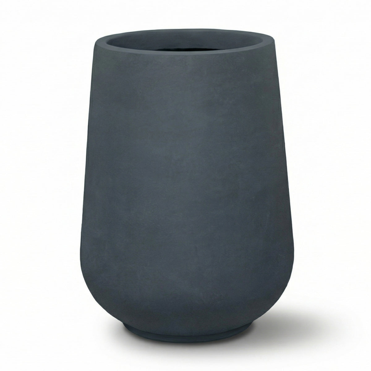 Pre-drilled Monolith 54x70 cm Dark Grey fibre concrete cachepot, front view on white background