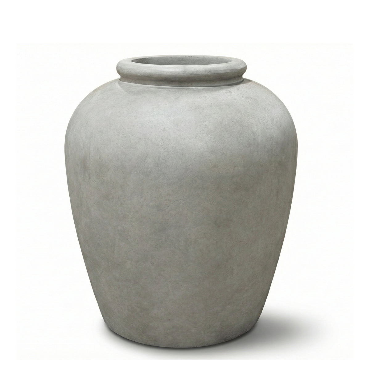 Portavaso preforato Origin 43x48 cm grigio nebbia in calcestruzzo fibrorinforzato, vista frontale su fondo bianco
