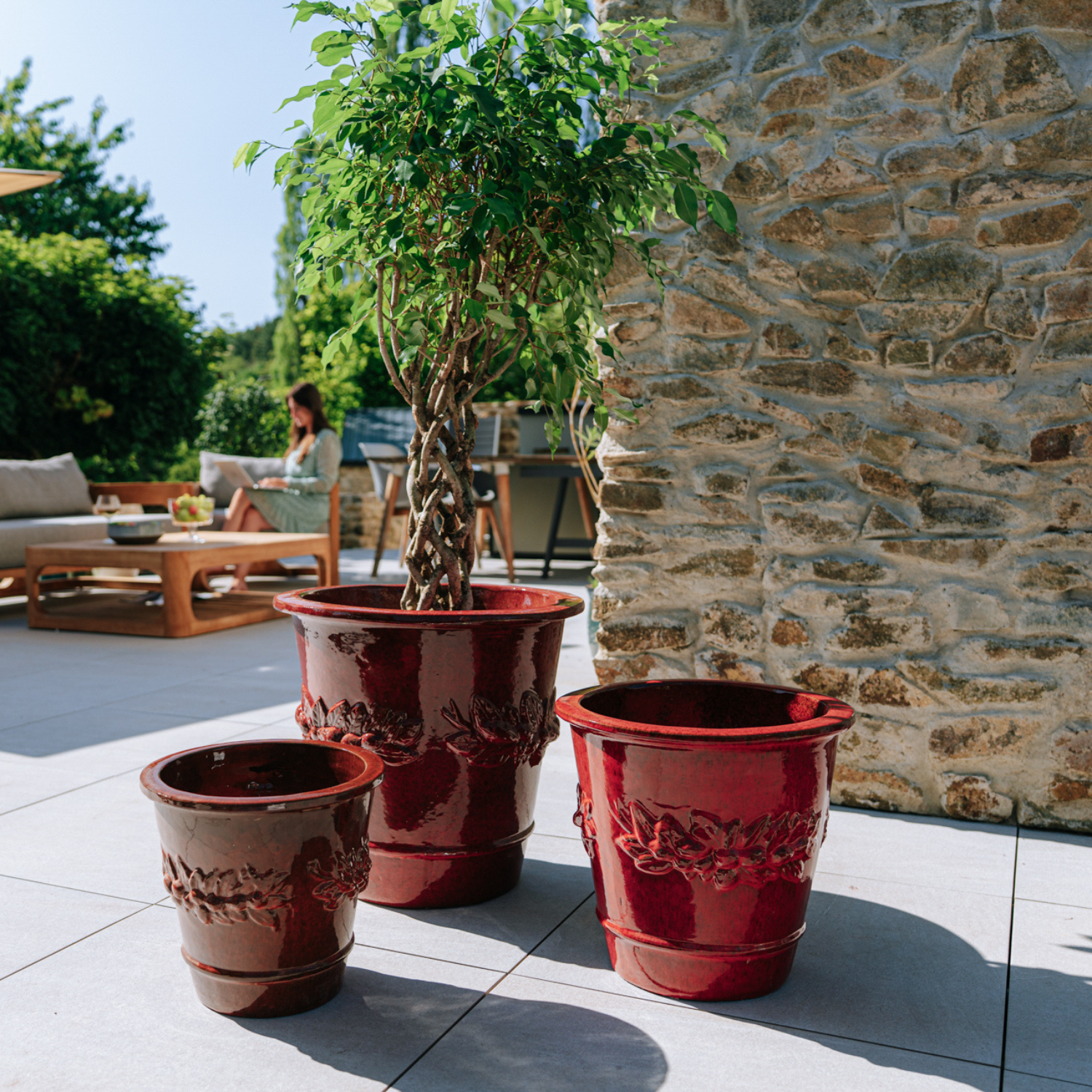 ROUSSEAU Pot 50x50cm tropical red