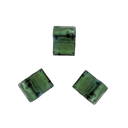Deep green 6 cm saucer, three pieces arranged in a triangle
