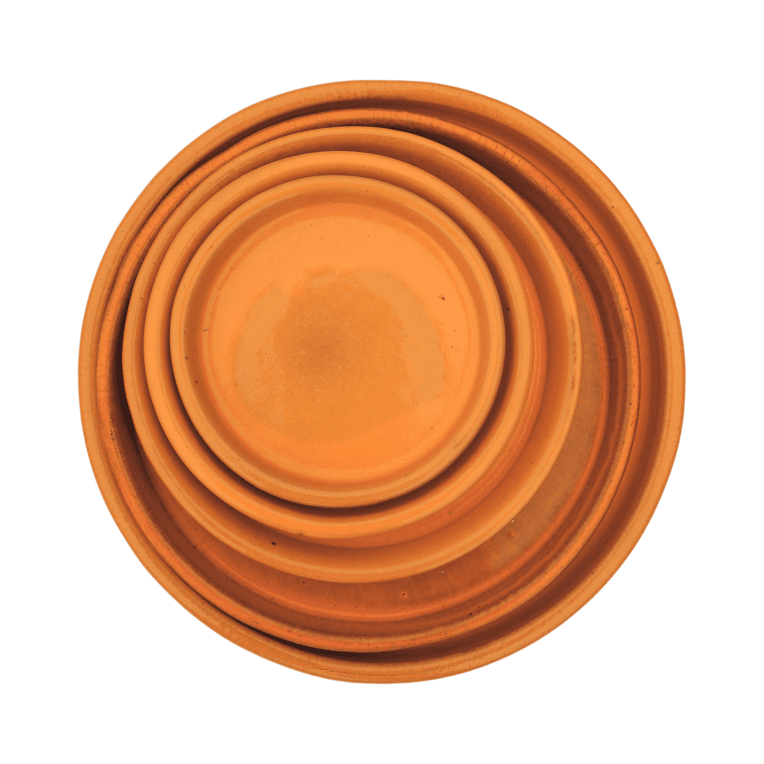 Soucoupe 16cm rouille d'automne faite à la main en terre cuite émaillée Provencelia