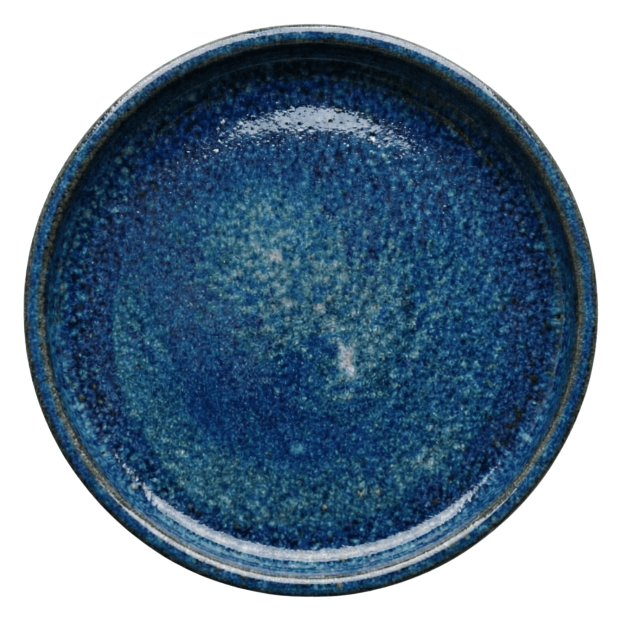 Soucoupe 34cm bleu outremer faite à la main en terre cuite émaillée Provencelia