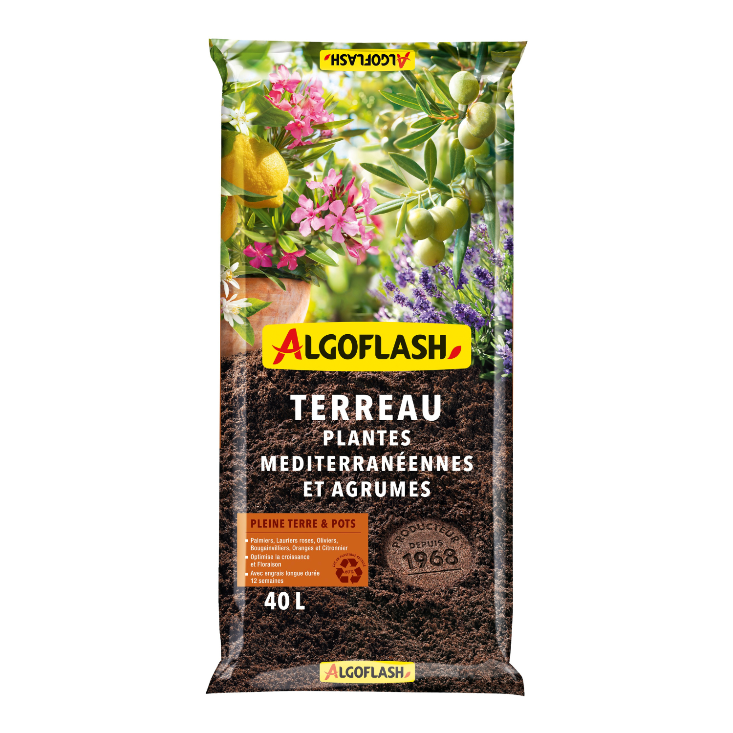 Terreau Plantes Méditerranéennes Agrumes 40L Provencelia