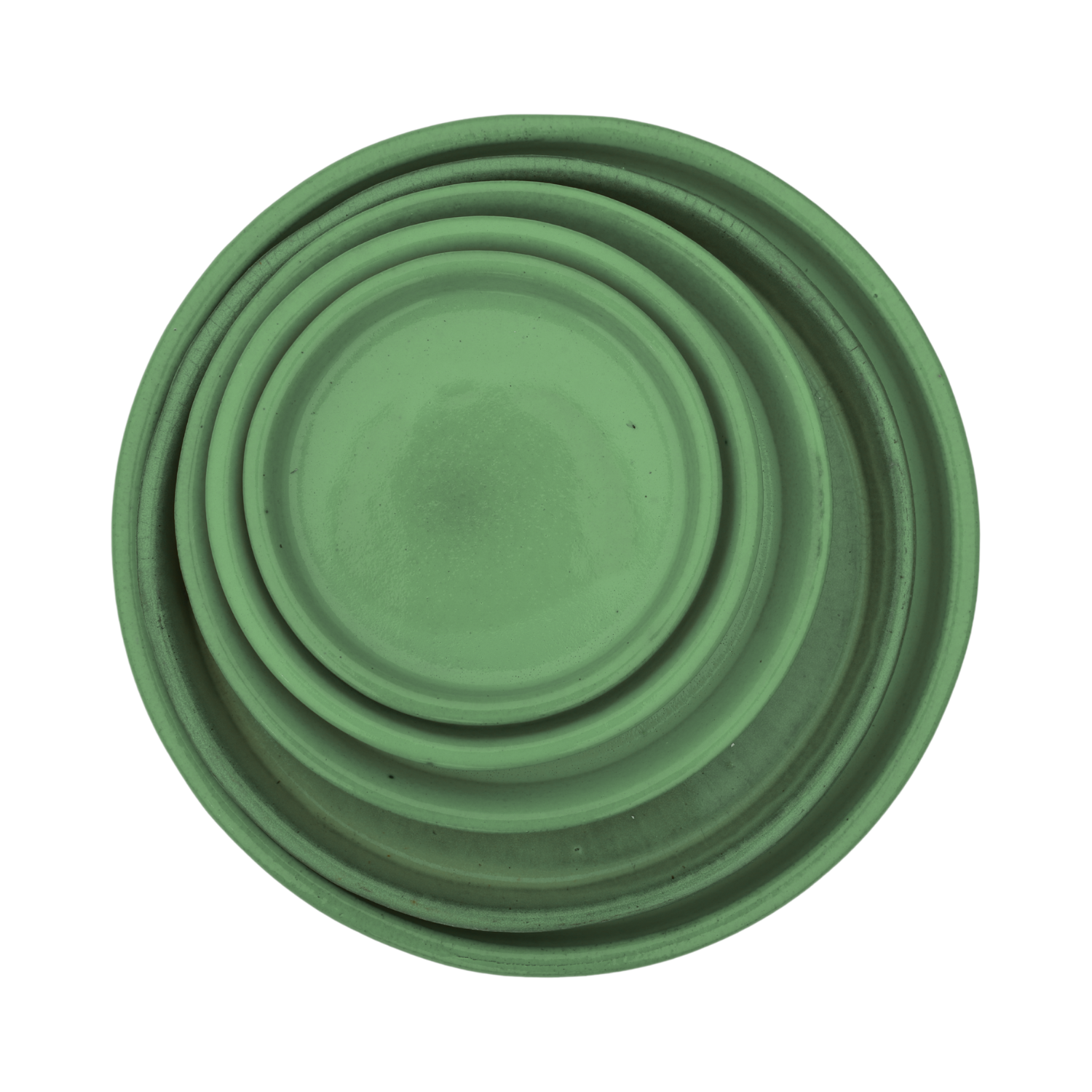 28cm tropical green saucer, handmade in glazed terracotta