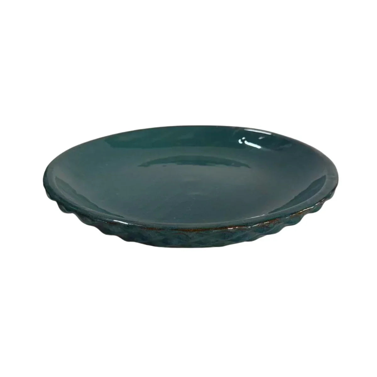 Platillo de 18 cm Azul petróleo, vista de perfil sobre fondo blanco