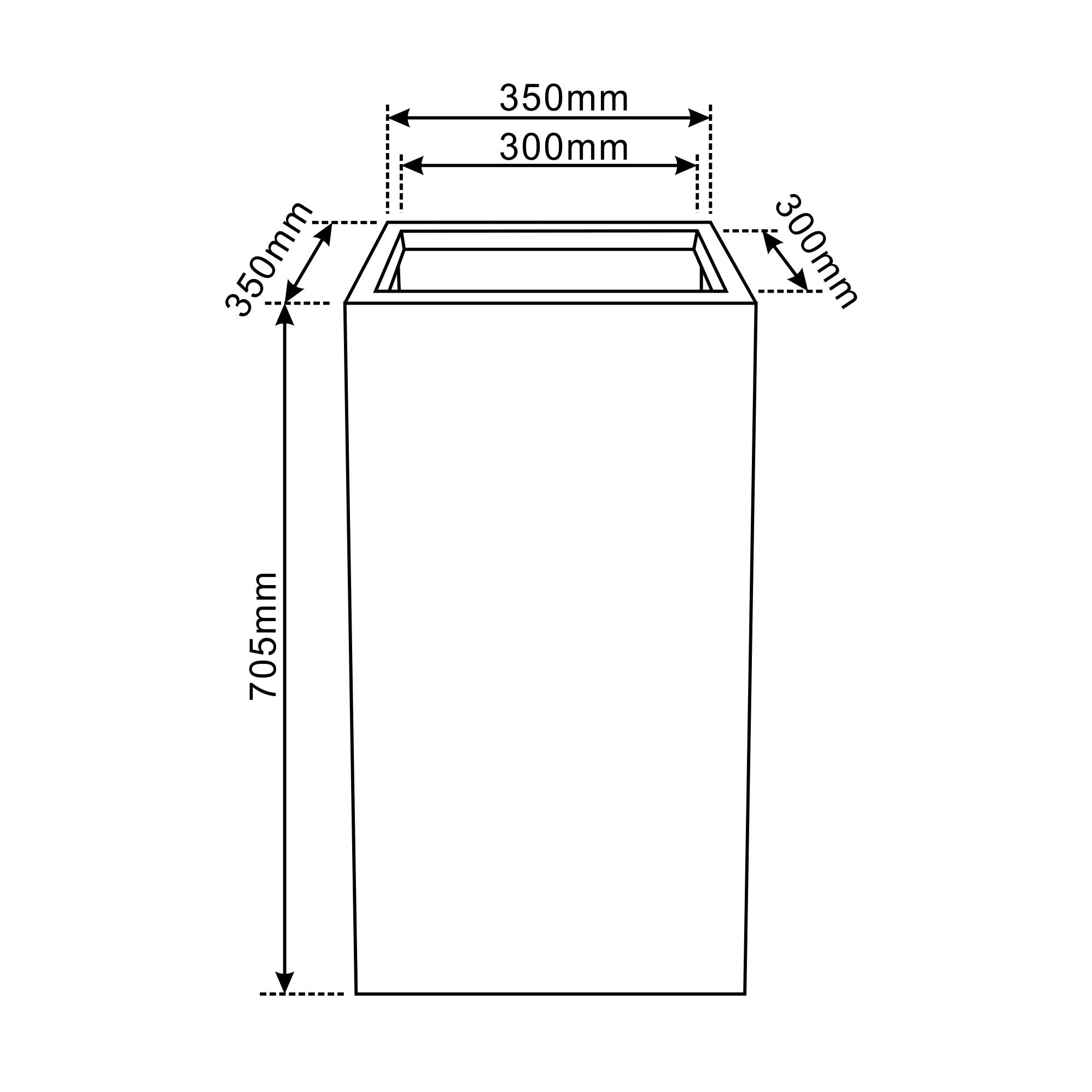 Cache-pot pré percé KUBIX 35x70cm gris foncé