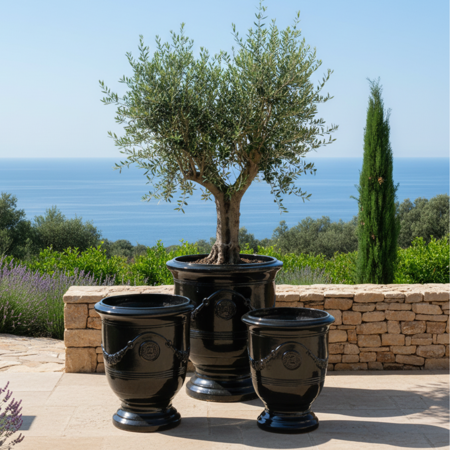 RICHELIEU Pot 46x56cm black