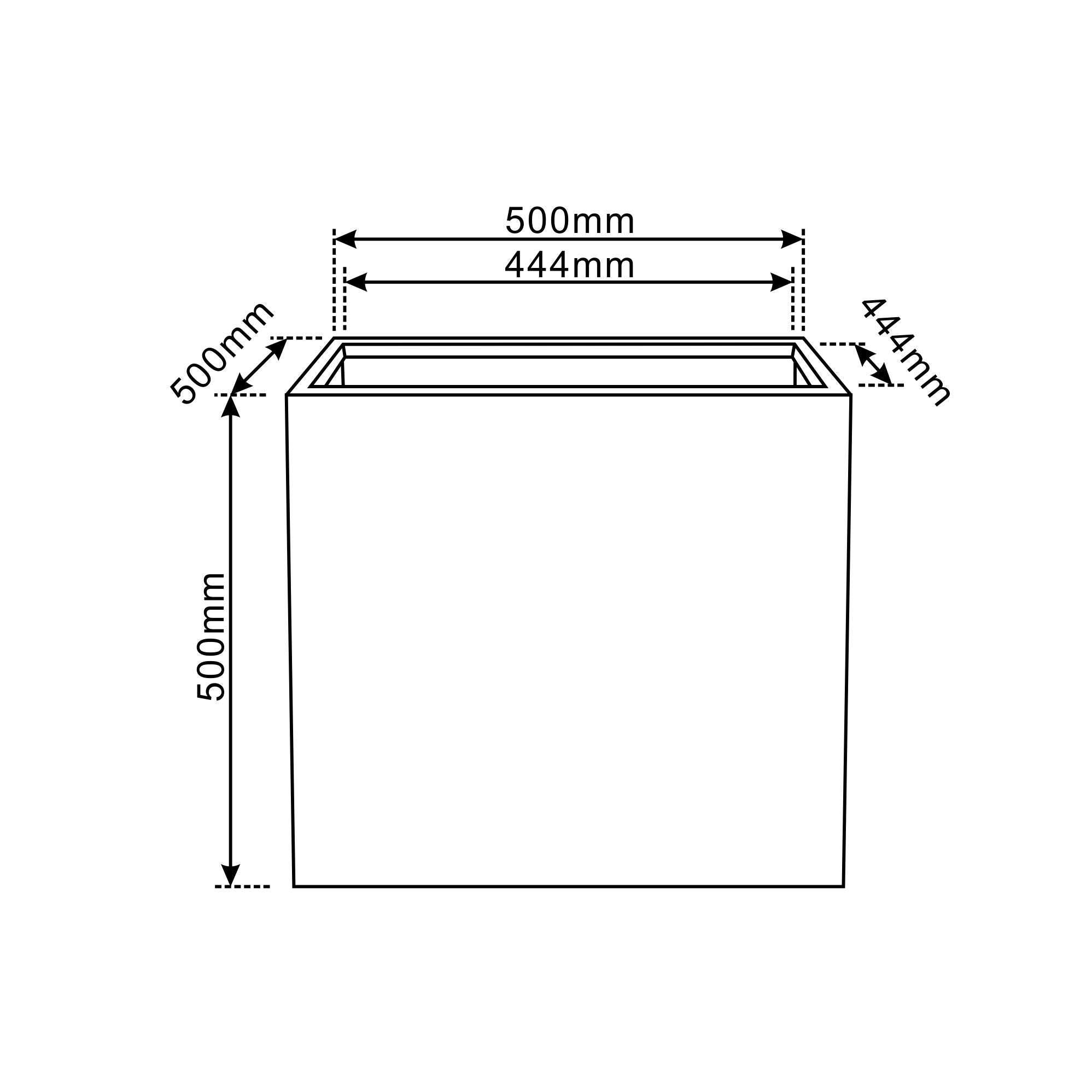 Cache-pot pré percé KUBIX 50x50cm vert foncé