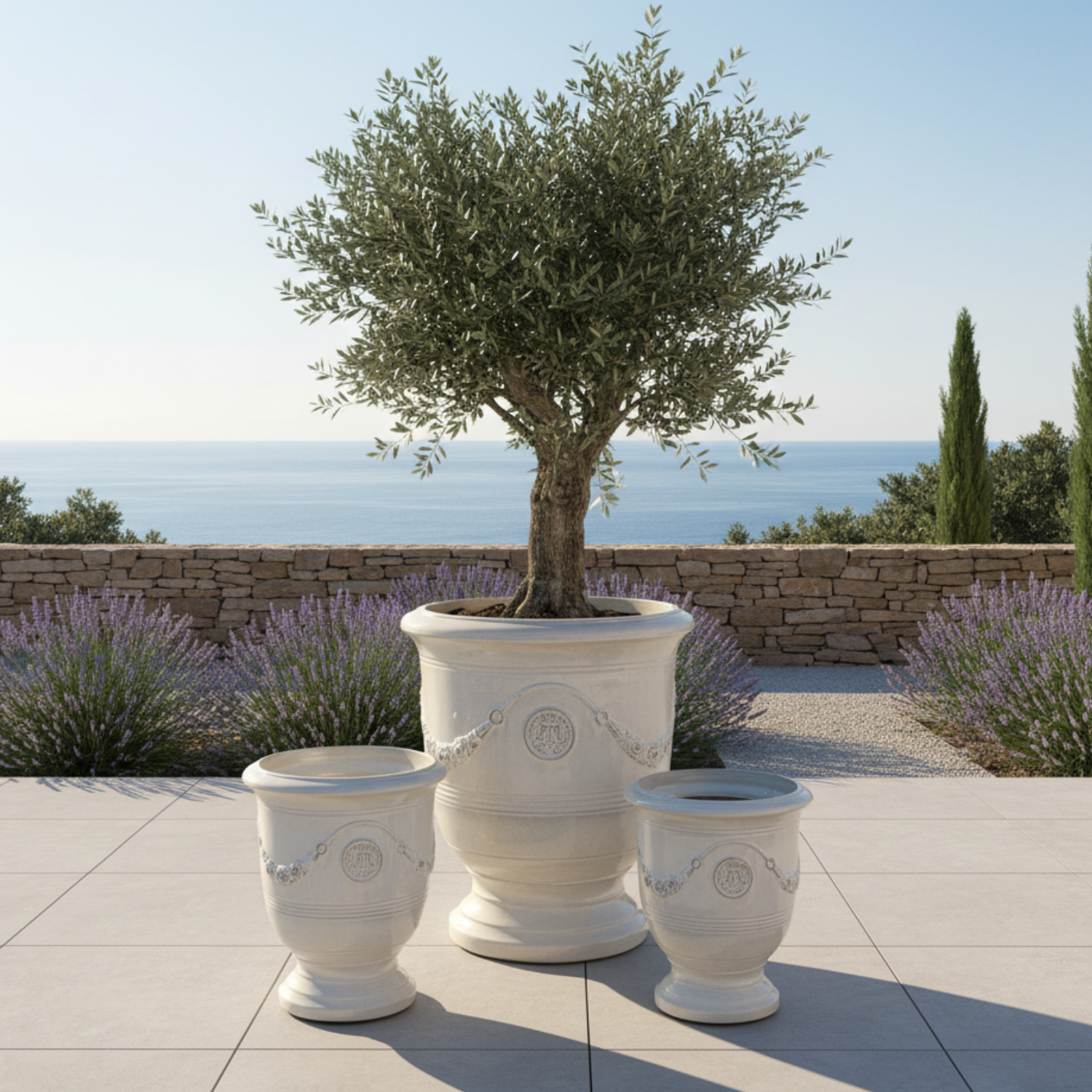RICHELIEU Pot 35x42cm cream