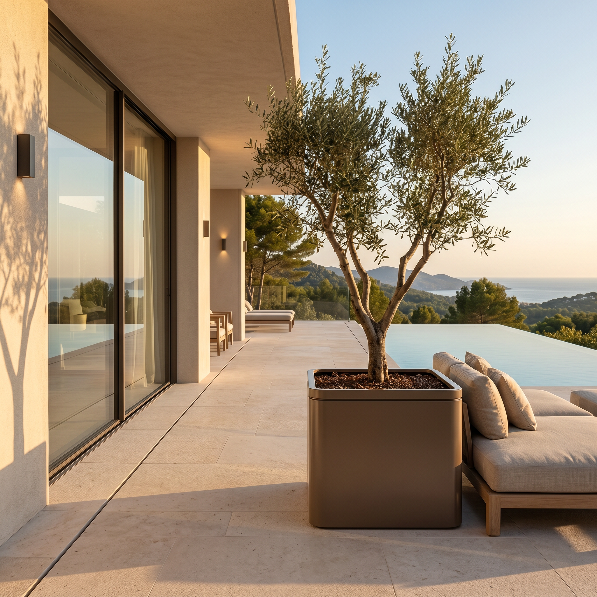 Pot INFINITY SQUARE 80x60cm taupe